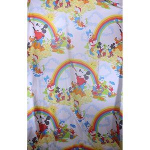 VTG Disney Mickey Mouse Donald Duck Cutter Fabric Craft Quilt Twin Fitted Sheet